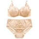 thumbnail image 1 of 2pcs Women Bra Panty Sets Lace Lingerie Sets Ladies Comfort Padded Underwear Sets Apricot 42D, 1 of 3