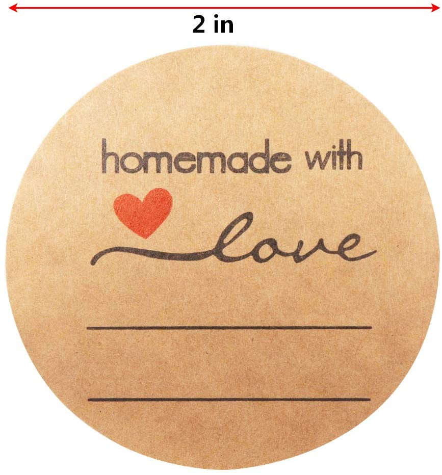 100pcs kraft paper sticker homemade with love stickers scrapbooking for  envelope and package seal labels stationery handmade