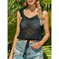 thumbnail image 2 of Womens Summer Crochet Tank Tops Knit Sleeveless Scoop Neck Sweater Vest Boho Hollow Out Cover Ups, 2 of 8