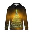 thumbnail image 3 of Sudadera con capucha para hombre, informal, con cordón, estampado navideño, deportiva, blusa de poliéster, 3 of 4