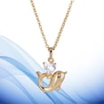 thumbnail image 4 of MasteelfCA Collier Femme Incrusté de Diamants Forme Dauphin Cœur Zincon Percé Délicat Ajouré (Doré), 4 of 7