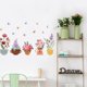 thumbnail image 3 of Pegatinas de pared de peonía, vinilo extraíble de color rosa y lila, lavanda, girasol, mariposa, calcomanías de pared despegables y adhesivas, maceta, planta en maceta, imagen artística decorativa, 3 of 6