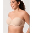 thumbnail image 2 of DELIMIRA Women's Inbarely Lift Strapless Bra Plus Size Full Coverage Unlined Underwire Seamless Bras, 2 of 4