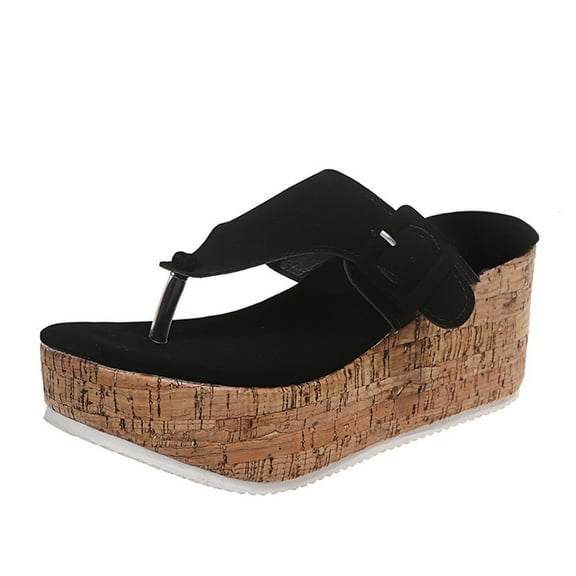 Women's Platform Wedge Sandals Comfortable Open Toe Cork Flip Flops Casual Summer Beach thong Sandals