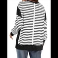 thumbnail image 4 of Sudadera Informal de Larga con Cuello Redondo y Rayas de Color Block para Mujer. Negro XL, 4 of 5