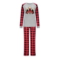 thumbnail image 2 of Odeerbi Christmas Pajamas for Family Plaid Holiday Long Sleeve Family Christmas Pajamas Matching Sets Mom Fashion Plaid Print Blouse Tops Pants Sleepwear Xmas Family Matching PJs Set Gray, 2 of 3