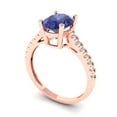 thumbnail image 2 of Clara Pucci 14K Rose Gold 2.21ct Tanzanite Solitaire with Accents Ring, 2 of 7