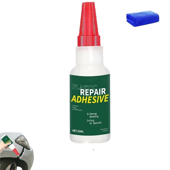 Multi-Purpose Car Bumper Repair Adhesive, 20ml Automotive Super Glue Gel, Quick Bond Bumper Glue, Fix Cracks & Breaks DIY, for Bumpers and Trim Components (1pcs)