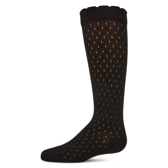 MeMoi Girls Pointelle Soft Stretch Cotton Knee Socks - Girls - Female, 8, Winter White