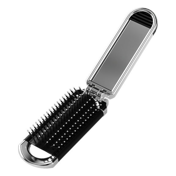 Travel Folding Hair Brush Mirror Portable Compact Hair Comb Lightweight Detangling Brush for Women Men for Travel and Daily Use
