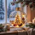 thumbnail image 3 of JHRGJIO Clear Plastic Christmas Ornament Balls, Fillable Transparent Baubles Accent, Mini Winter Scene Inside Christmas Tree Hanging Decorations Xmas Christmas Winter Decor, 3 of 6