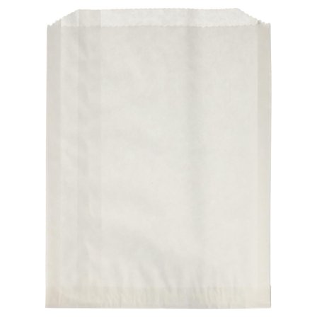 Bagcraft Grease-Resistant Single-Serve Bags, 6" X 7.25", White, 2,000/carton