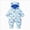 Sky Blue, variant on 18-24 Months Toddler Baby Boys Girls Snowsuits Winter Outfits Fleece Lined Hooded Footed Romper Cute Cartoon Print Warm Jumpsuit Toddler Kids Winter Clothes