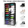 thumbnail image 5 of golytefs 10 Tiers 40 Pairs Foldable Shoe Rack Organizer Plastic Shoe Cabinet (Black), 5 of 9