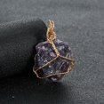 thumbnail image 2 of 2xColgante De Piedra De Cristal Natural Colgante De Cristal Envoltura De Alambre Mujeres Niñas Púrpura Zulema Colgante de piedra en bruto, 2 of 7