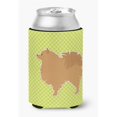 thumbnail image 1 of Pomeranian Checkerboard Green Can or Bottle Hugger, 1 of 1