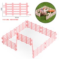 MRLESS 10pcs Miniature Plastic Fence Panel Mini Farm Fence Model Dollhouse Farm Kit Farm Animals Fence Figurines for Miniature Garden Play Accessories