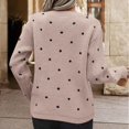 thumbnail image 3 of Women's Polka Dots Sweaters Long Sleeve Round Neck Knitted Pullover Tops, 3 of 9
