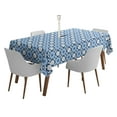 thumbnail image 1 of Vargottam Indoor/OutdoorTablecloth58x58 Inch SquareTablecloth with Umbrella Hole and Zip- Waterproof PatioTableCloths- TableCovers for Backyard RectangularTable- Light Blue, 1 of 5
