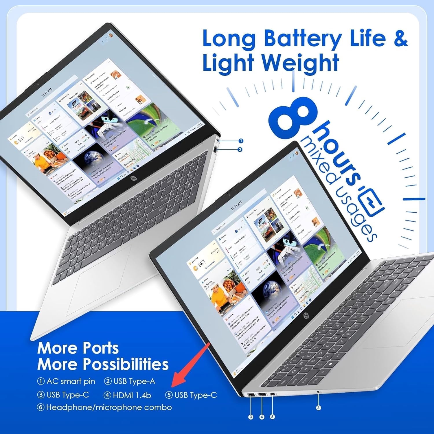HP 2026 Touchscreen Laptop Computer for Business & Student, 15.6" HD Touch Screen, Intel 13th Core i3-1315U, 16GB RAM, 512GB SSD, Wi-Fi 6E, Copilot, Win11 Pro, W/Accessories