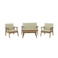 thumbnail image 2 of Linon Cole 4-Piece Acacia Outdoor Conversation Set with Coffee Table, Loveseat & Chairs, Natural/Beige, 2 of 27