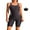 Black, variant on Women Boyleg Swimsuit One Piece Racerback Athletic Bathing Suit