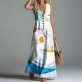 thumbnail image 5 of Zedker Floral Women's Maxi Dresses Sleeveless V Neck Long Dress Beach Sundresses Swing Dress Multicolor M, 5 of 7