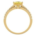 thumbnail image 4 of Clara Pucci 14K Yellow Gold Princess Cut 1Ct Simulated Yellow Diamond Engagement Ring + Matching Band - Luxury Box Included, 4 of 7
