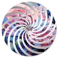 thumbnail image 2 of Designart "Blooming Hydrangea in Blue and Purple I" Hydrangea Vortex Round Wall Mirror - Floral Oval Printed Decorative Mirror - Multiple Color Options, 2 of 5