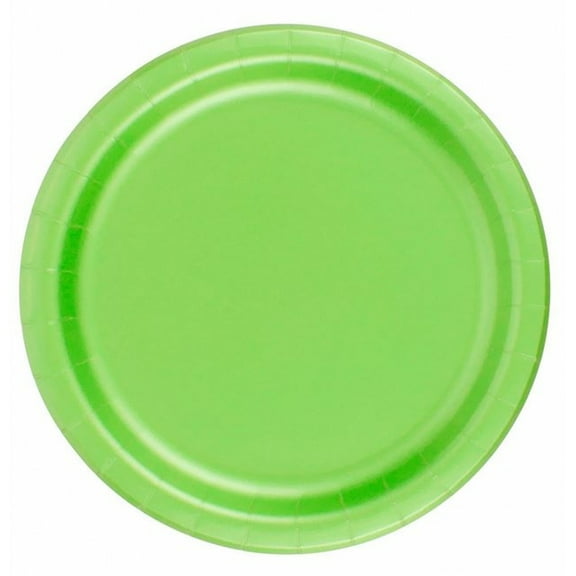 24 Plates 9" Paper Dinner Lunch Plates Wax Coated - Citrus Green