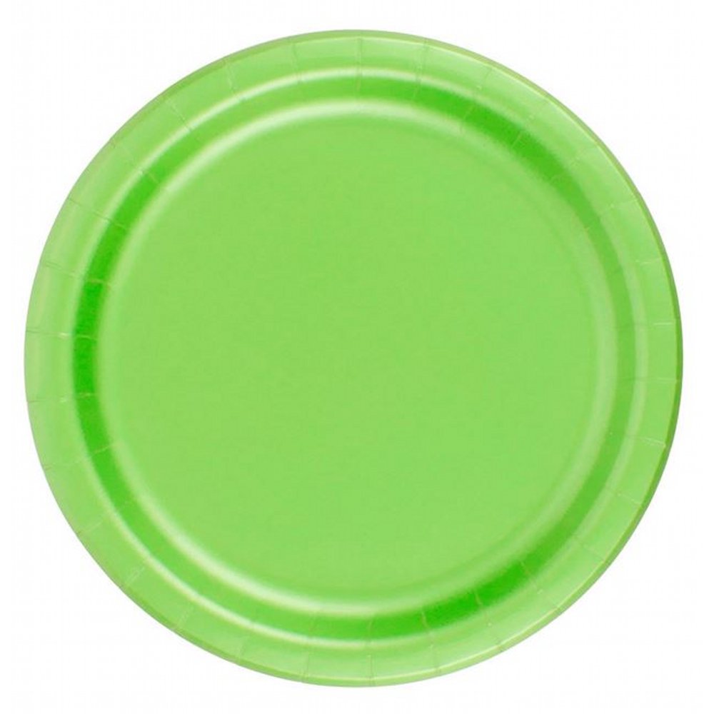 24 Plates 7" Paper Dessert Plates Wax Coated Citrus Green Walmart