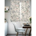 thumbnail image 4 of Spring Flowers Sheer Curtains 72 Inch Length 2 Panels Set Window Treatments, Blue Pink Floral Leaves Farmhouse Vintage Plants Rod Pocket Semi Curtains for Living Room/Bedroom/Kitchen, 104"W x 72"L, 4 of 7