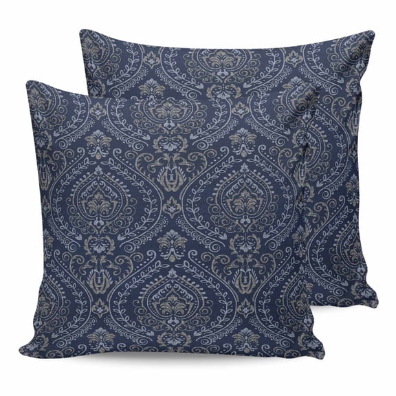 24x24 Pillow Covers Set of 2, Navy Blue Throw Pillow Covers Decorative Couch Cushion Case, Boho Vintage Ethnic Tribe Abstract Art Microfiber Square Pillowcases for Bedroom Car Living Room