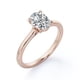 thumbnail image 4 of JeenMata Atractivo Anillo de Compromiso Solitario de Corte Ovalado de 1 Quilate con Punta en Baño de Oro Rosa de 18 K sobre Plata, 4 of 6