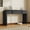 Black, variant on Euroco 55" Unique Curved Console Table with 2 Storage Drawers, Fluted Accent Entryway Table Sofa Table for Hallway Living Room Foyer,Black