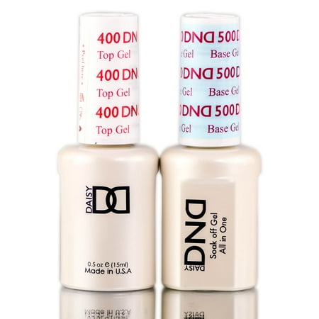 DND Duo Gel Daisy DND 400 Top Gel & 500 Base Gel DUO SET Soak off Gel All In One Base & Top Coat KIT for Nails - Top 400 / Base 500
