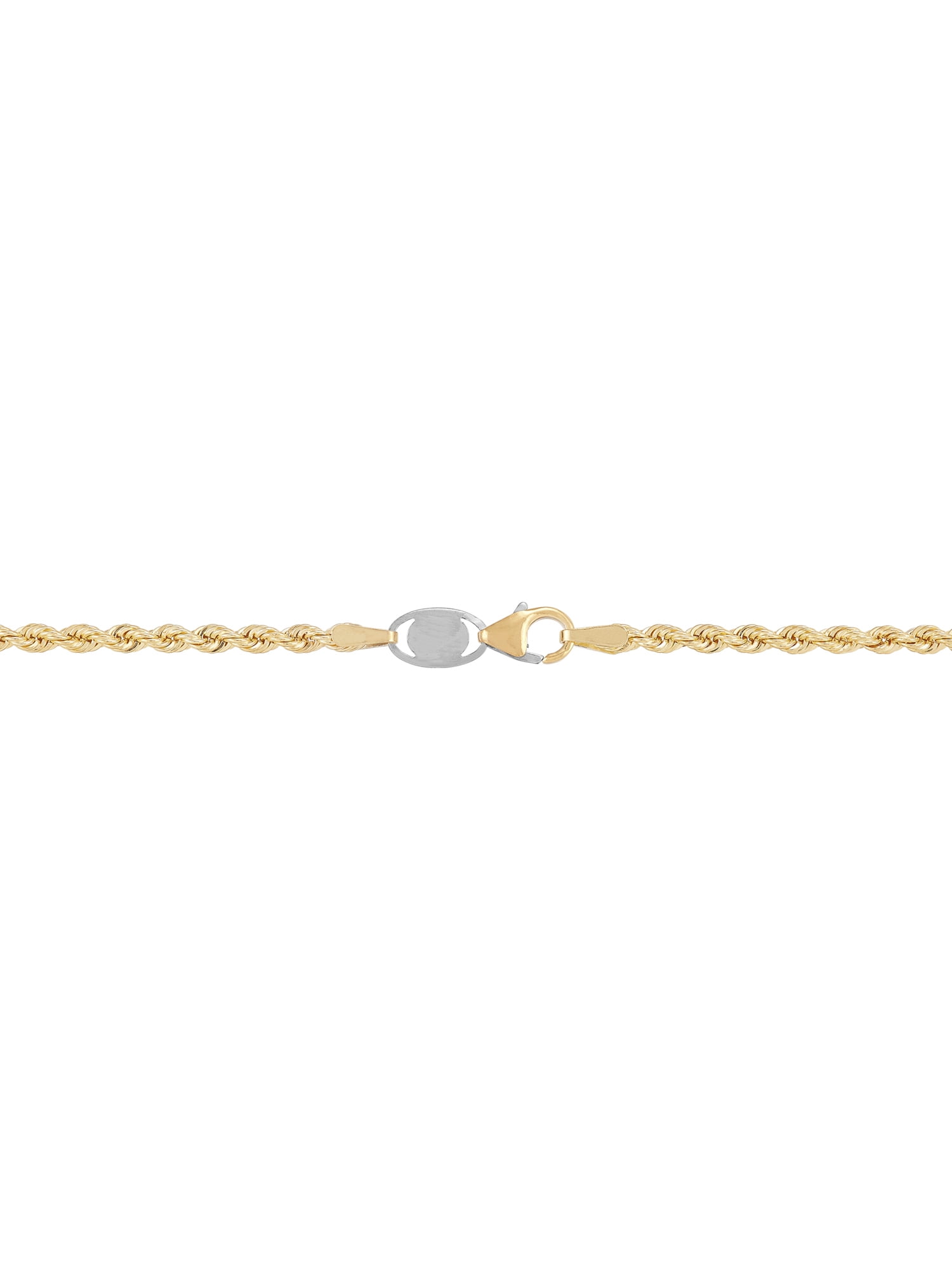 Brilliance Fine Jewelry Sterling Silver and 1/20 10K Gold 2.40MM Hollow Rope Necklace, 20"