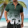 thumbnail image 2 of Mens Polo T-Shirt Short Sleeve Tropical Button Down Beach Mens Knit Tops,Army Green,L, 2 of 4