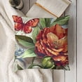 thumbnail image 3 of YINGXI Vintage Rustic Floral Throw Pillow Cover, Elegant Decorative Cushion Cover for Home 24x24in, 3 of 5