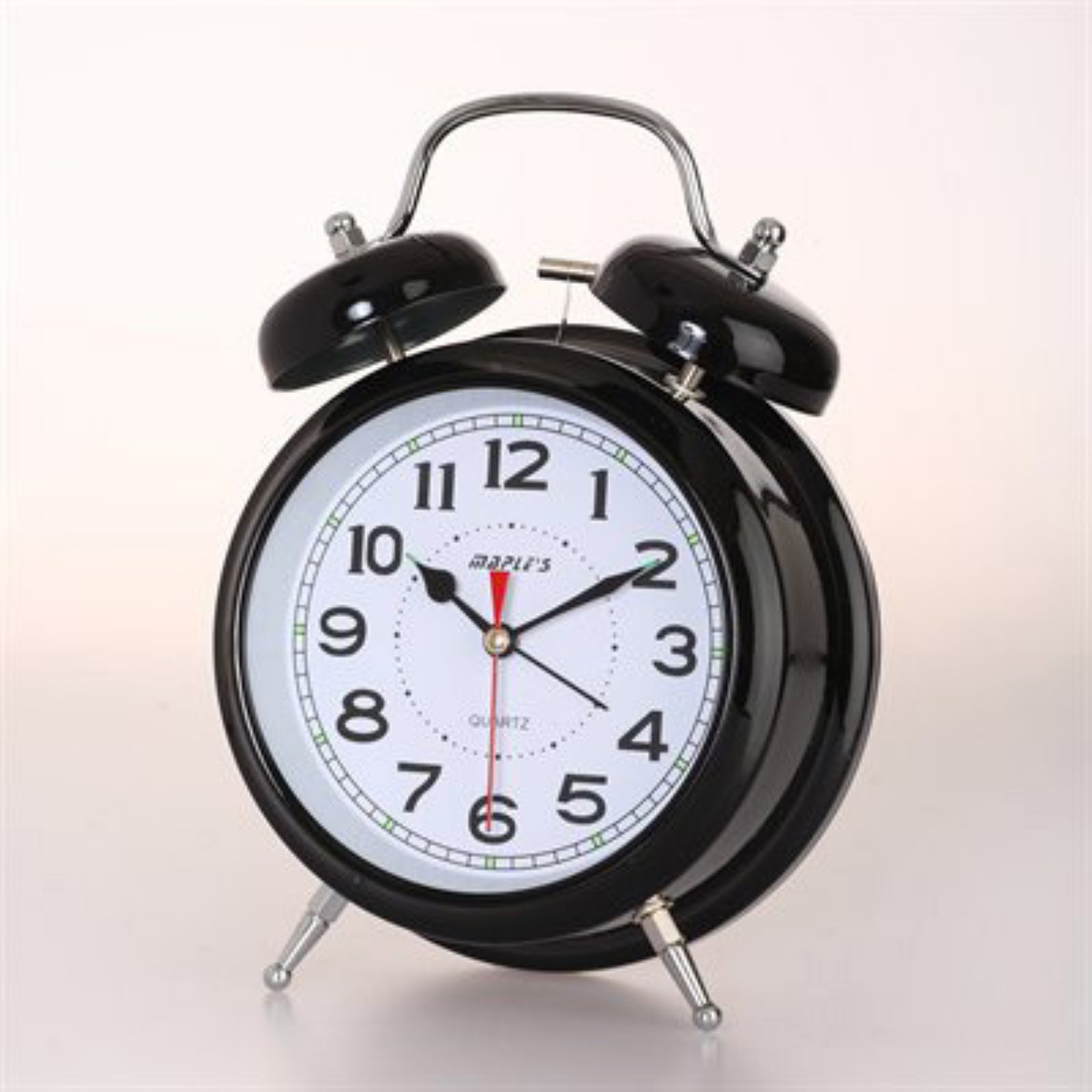 Maples Sales Black Doublebell Table Alarm Clock 4 in.