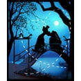 thumbnail image 2 of Boy's Lady and the Tramp Kissing in the Moonlight Silhouette  Pull Over Hoodie Black Small, 2 of 4