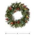 thumbnail image 5 of National Tree Company Pre-Lit Artificial Christmas Wreath, Green, Wintry Pine, White Lights, Decorated with Pine Cones, Berry Clusters, Frosted Branches, Christmas Collection, 21 Inches, 5 of 5