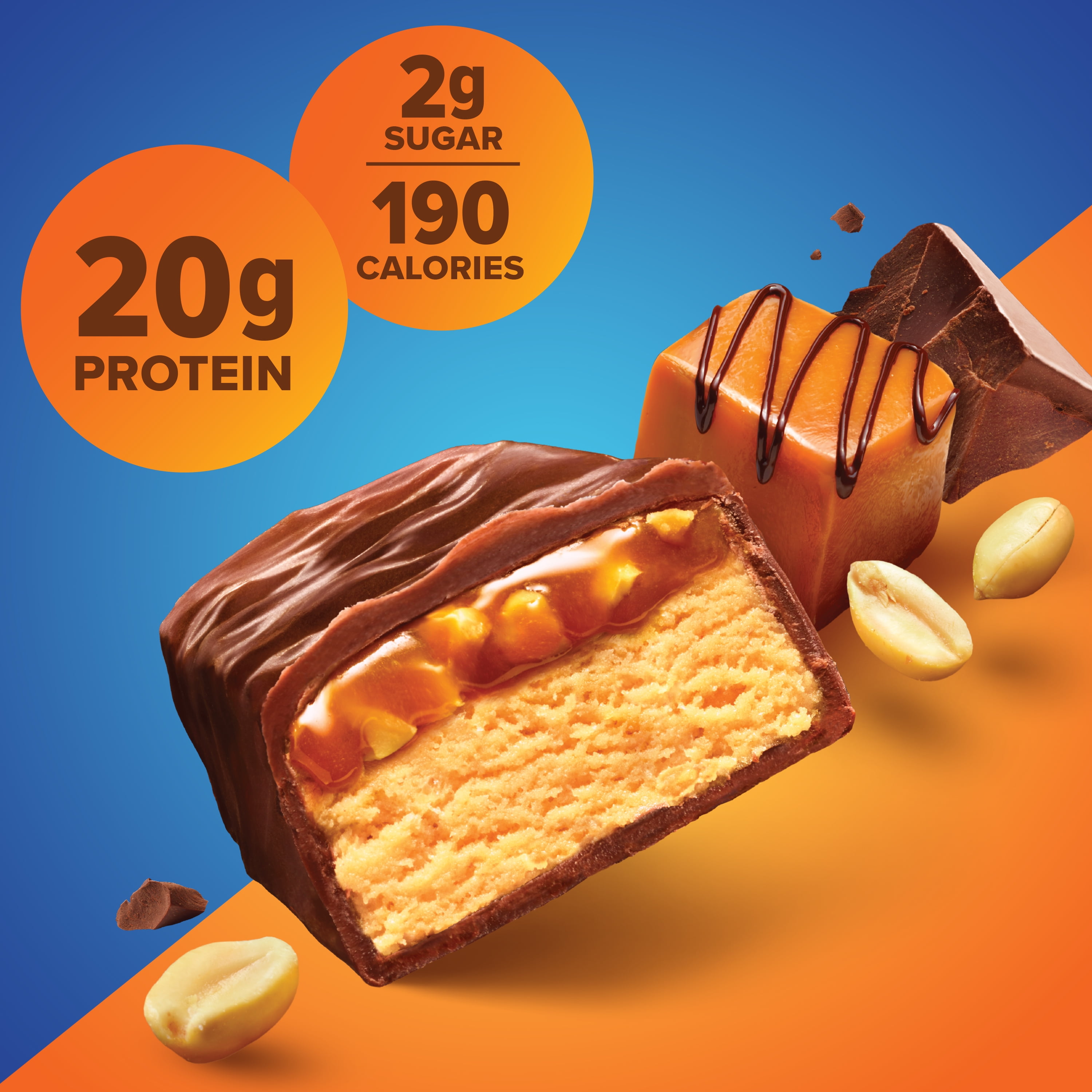 Pure Protein Bars, Chocolate Peanut Caramel, 20g Protein, Gluten Free, 1.76 Oz, 12 Count