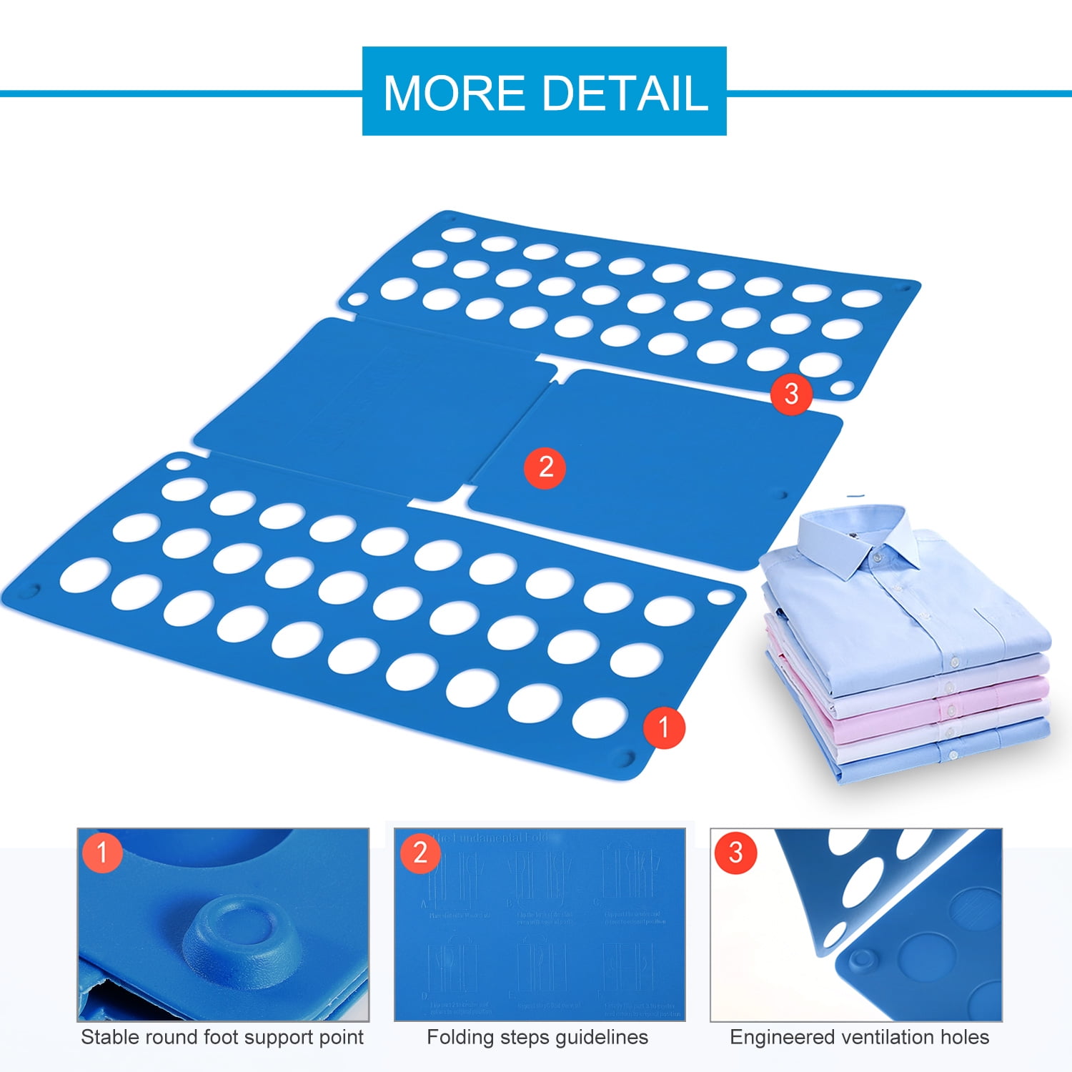 iMounTEK 23x27.5in Dress T Shirt Folding Board Flip Fold Folder Board  Plastic Laundry Clothes Room Organizer 