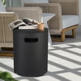 thumbnail image 6 of Afterglow 16" Propane Tank Cover Table, Round Tank Container Fits Standard 20 lb Cylinder Bottle Storage Box Hideaway Table, Gas Tank Holder for Outdoor Gas Fire Pits, Black, 6 of 6