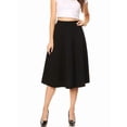 thumbnail image 4 of Women Solid Polyester A-Line Flared Midi Skirt with Elastic Waistband, Size Range S to 3XL, Plain Elegant Casual Bottoms Suitable for Daily Wearing and Conventional Office Working Scenarios, 4 of 10