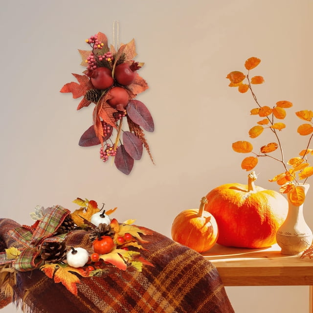 Artificial Sunflower Hanging Decor Thanksgiving Fall Harvest Wall Window Door Hanging Ornament for Home Party Festival Decorations