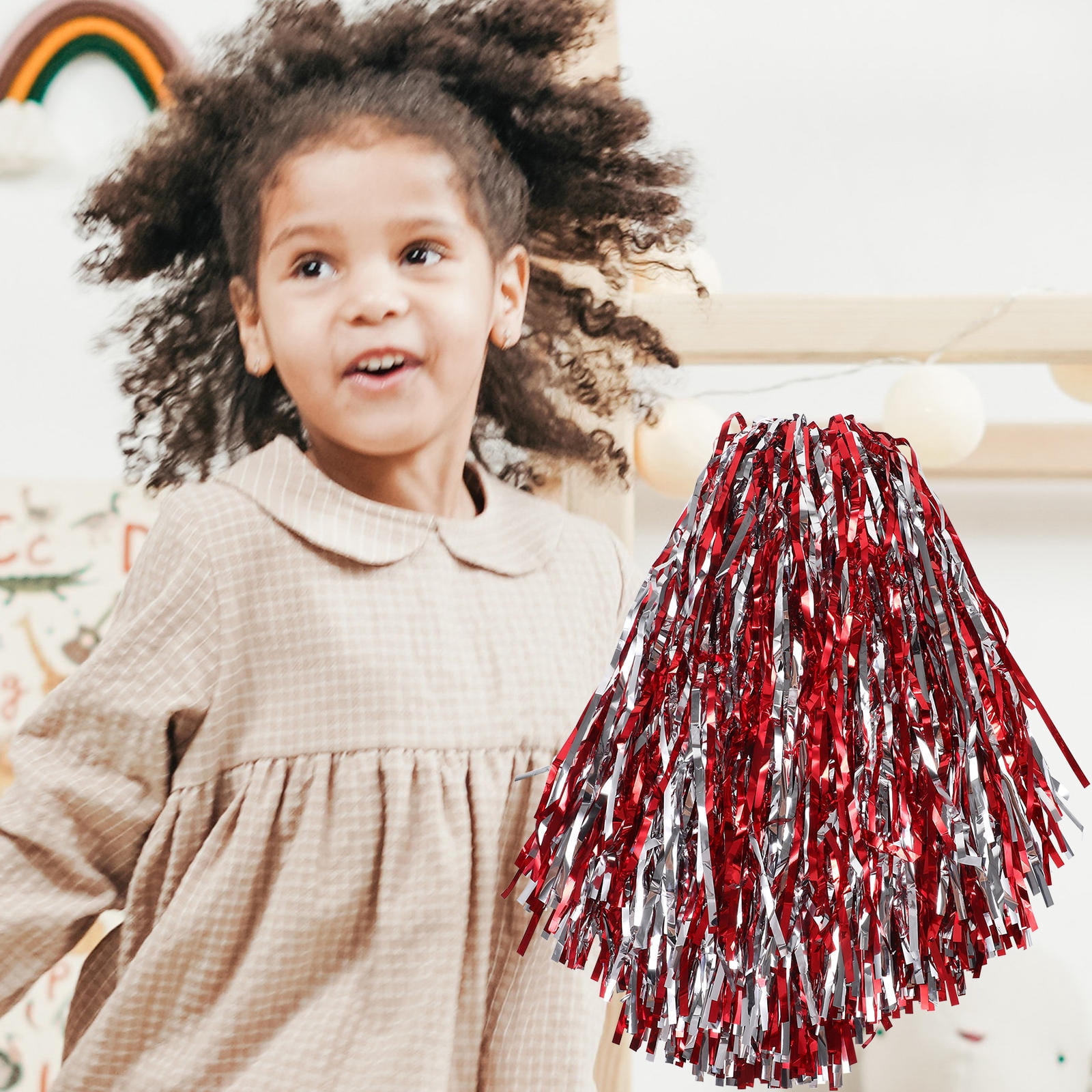 HOMEMAXS Portable Cheerleading Pom Poms Reusable Lightweight Cheer Props for Dance, Sports, and School Events