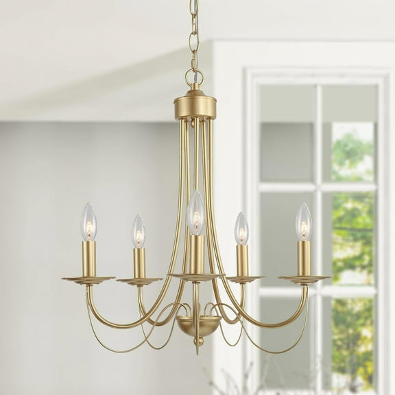 LNC 5-Light Modern/Contemporary Chandelier for Kitchen Island, Gold