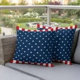 thumbnail image 5 of Outdoor Pillow Covers American Independence Day Waterproof Pillow Cases 24x24 Set of 2, USA Stars on Blue Red White Border Throw Pillow Cover Pillowcase for Patio Balcony Couch Garden, 5 of 9